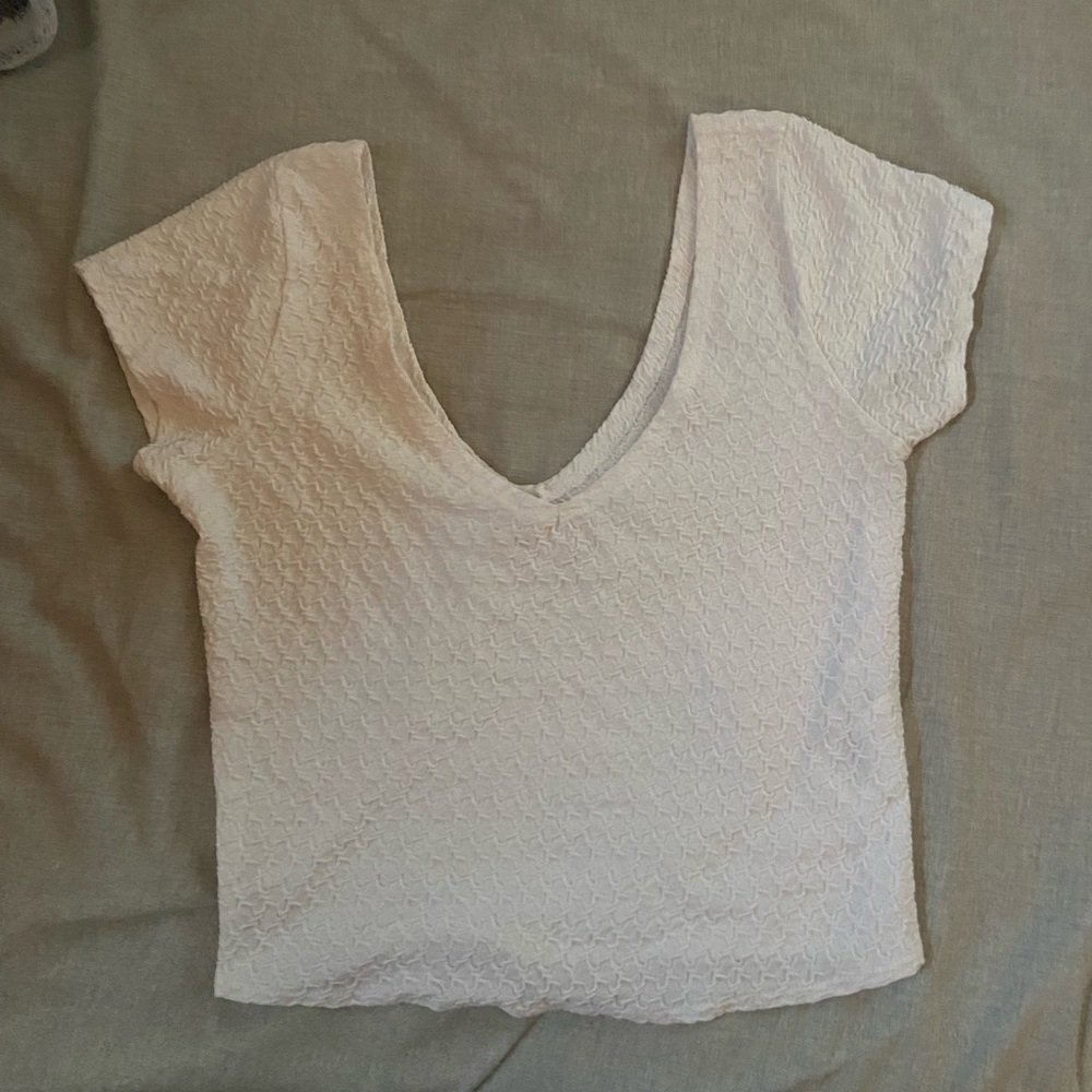 White cropped top
